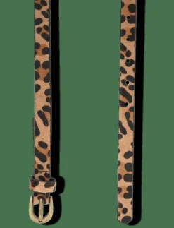 Mango Leopard leather belt - Skärp MEDIUM BROWN