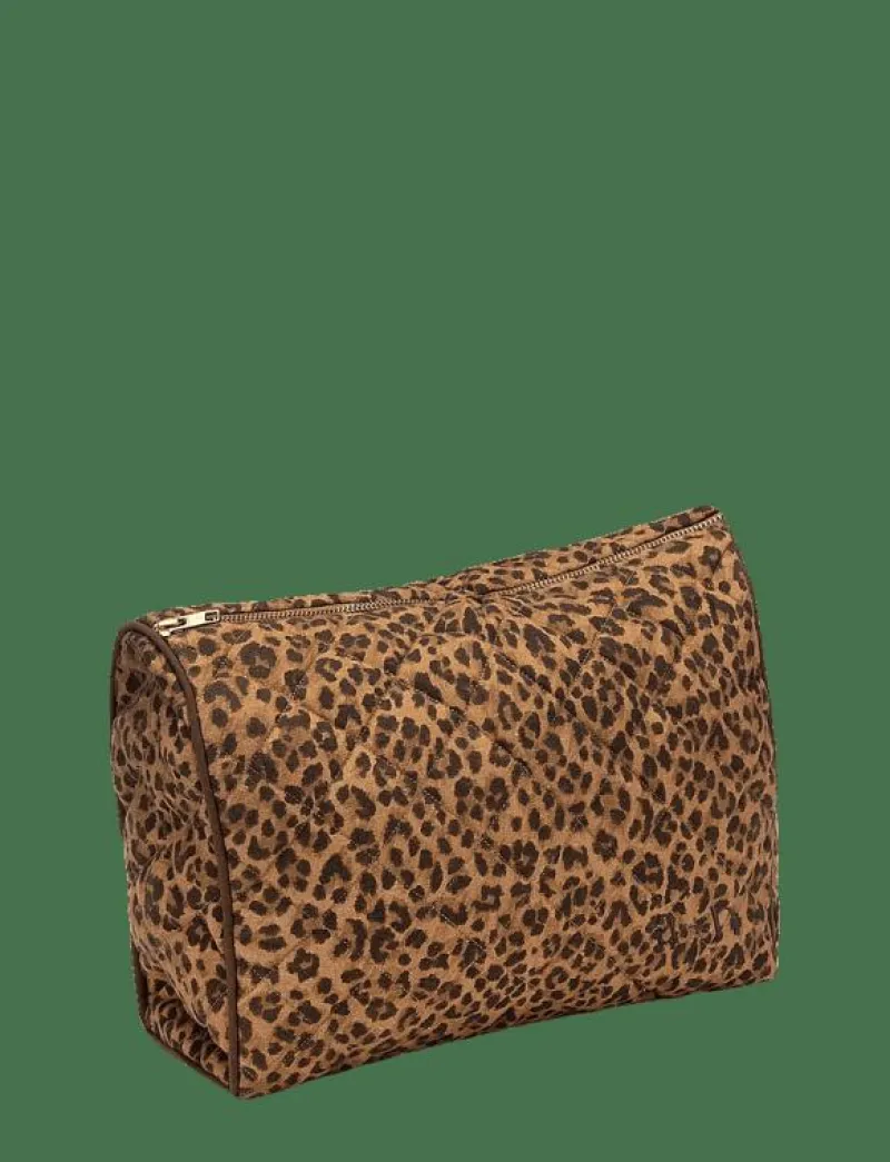 Leopard Quilted Wash Bag - Necessärer|Anna + Nina Clearance