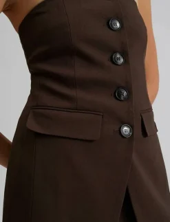 Malina Lex tailored bustier top - Långärmade t-shirts CHOCOLATE New