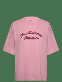 New Balance Linear Heritage Oversized T-Shirt - T-Shirts PINK TAFFY