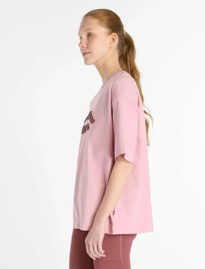 New Balance Linear Heritage Oversized T-Shirt - T-Shirts PINK TAFFY