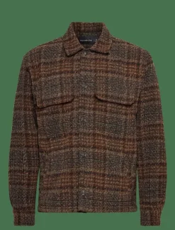 Abercrombie & Fitch LONG SLEEVE BOUCLE OVERSHIRT - Jackor & rockar 408 Hot