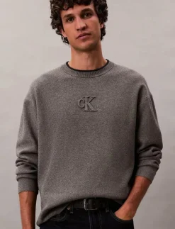 LS EMBOSSED LOGO CREWNK SWEATER - Rundhalsad|Calvin Klein Jeans Hot