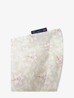 LtBeige/Pink Flower Print Cotton Sateen Pillowcase - Örngott|Lexington Home Online