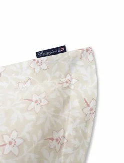 LtBeige/Pink Flower Print Cotton Sateen Pillowcase - Örngott|Lexington Home Online