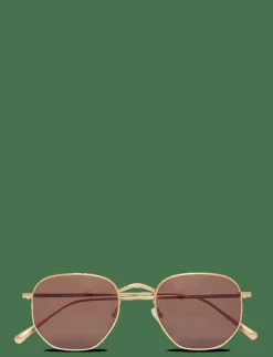 Lucca Gold Brown - Round Frame|Corlin Eyewear Hot