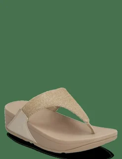 FitFlop LULU SHIMMERLUX TOE-POST SANDALS - Platåsandaler LATTE BEIGE Clearance