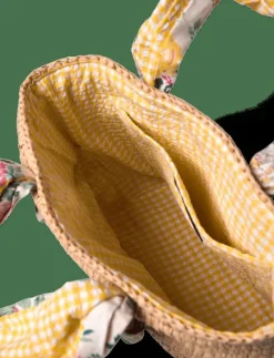 Ralph Lauren Kids Madras-Trim Raffia Bag - Axelremsväska NATURAL W/ FLORAL Best