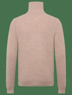 Davida Cashmere Man Chunky Rib Half Zip - Stickat SAND Online