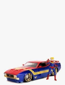Jada Toys Marvel Captain Marvel 1973 Ford Mustang Mach med Figur 1:24 - Leksaksbil BLUE Best