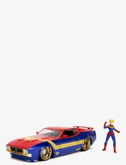 Jada Toys Marvel Captain Marvel 1973 Ford Mustang Mach med Figur 1:24 - Leksaksbil BLUE Best