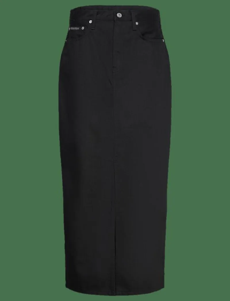 Calvin Klein Jeans MAXI DENIM SKIRT - Midi kjolar DENIM BLACK New