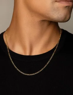 Nialaya Men's Figaro Chain in 3mm - Halsband GOLD Outlet