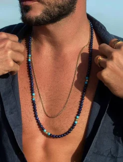 Nialaya Men's Figaro Chain in 3mm - Halsband GOLD Outlet