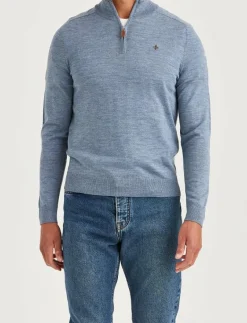 Morris Merino John Zip - Stickat LIGHT BLUE Best