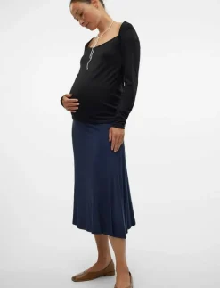 Mamalicious MLALISON JRS A-LINE MIDI SKIRT - Midi kjolar NAVY BLAZER Outlet