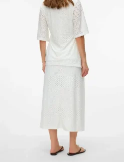 Mamalicious MLANGIA JRS MIDI SKIRT HW - Midi kjolar SNOW WHITE Outlet