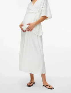 Mamalicious MLANGIA JRS MIDI SKIRT HW - Midi kjolar SNOW WHITE Outlet