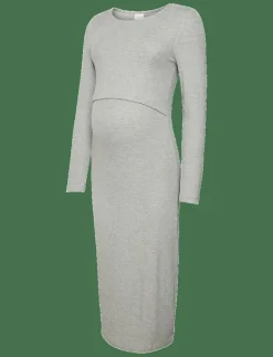 Mamalicious MLBRYNNA JUNE LS JRS MIDI DRESS 2F NOOS - Fodralklänningar LIGHT GREY MELANGE Online