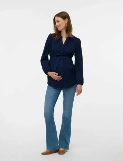 MLELVA LIA L/S WO TOP 2F - Långärmade blusar|Mamalicious Online