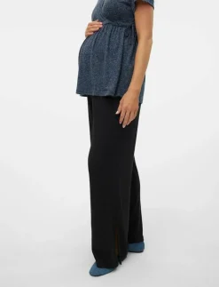 Mamalicious MLFREDERIKKE WIDE SLIT JRS PANTS HW - Joggers BLACK Discount