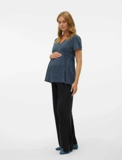 Mamalicious MLFREDERIKKE WIDE SLIT JRS PANTS HW - Joggers BLACK Discount