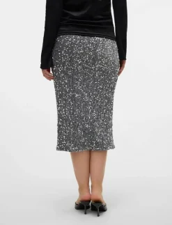 Mamalicious MLGLITTER JRS SKIRT HW - Pennkjolar SILVER Best