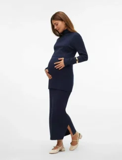 MLJACINA KNIT MIDI SKIRT HW - Midi kjolar|Mamalicious Discount