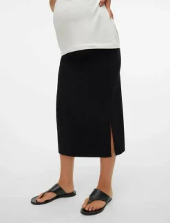 Mamalicious MLLIF JRS MIDI SKIRT HW A. - Midi kjolar BLACK Discount