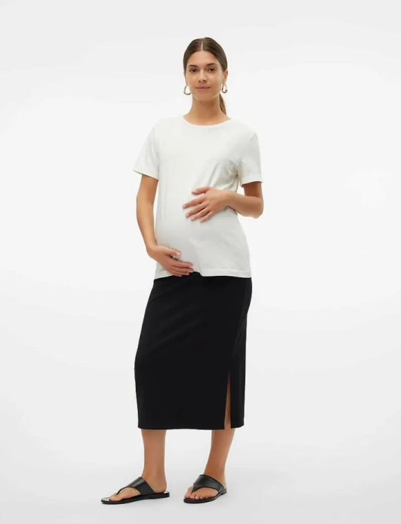 Mamalicious MLLIF JRS MIDI SKIRT HW A. - Midi kjolar BLACK Discount