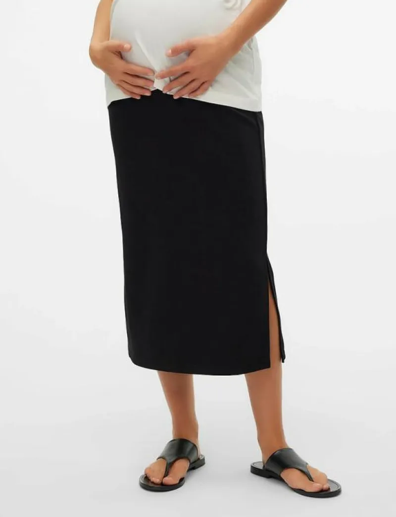 Mamalicious MLLIF JRS MIDI SKIRT HW A. - Midi kjolar BLACK Discount