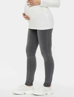 MLLOLA SLIM GREY JEANS - Slim jeans|Mamalicious New
