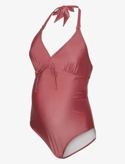 Mamalicious MLMOLLY HALTER PADDED SWIMSUIT 2F - Baddräkter HOLLY BERRY Hot