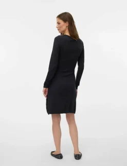 Mamalicious MLMONICA JUNE L/S ABK DRESS 2F - Korta klänningar DARK GREY MELANGE Outlet