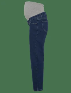 Mamalicious MLOLIVIA DB REGULAR ANKLE JEANS - Straight jeans DARK BLUE DENIM Sale