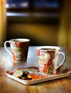 Morris & Co Mugg och Brickset - Strawberry Thief Röd - Kaffekoppar RED Sale