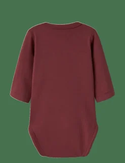 name it NBFVULLA LS WRAP BODY - Långärmad bodysuit OXBLOOD RED Online