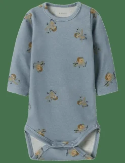 name it NBMKINOK LS BODY - Långärmad body DUSTY BLUE Outlet