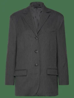 2NDDAY 2ND Harry - Pinstripes - Oversize kavajer DARK GREY MELANGE Online