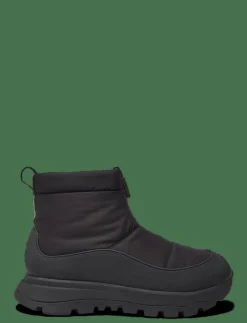FitFlop NEO-D-HYKER W/PROOF ZIP-FRONT PADDED OUTDOOR BOOTS - Varmfodrade skor ALL BLACK/DEEP GOLD Clearance