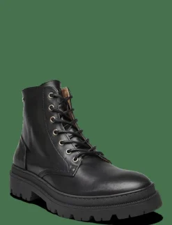 Sneaky Steve Nero - Kängor med snörning BLACK Clearance