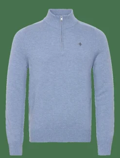 Morris New Hertford Half Zip - Stickat LIGHT BLUE Best