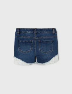 name it NKFSALLI SLIM DNM SHORTS 5372-HA NOOS - Shorts DARK BLUE DENIM Sale