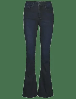 NOISY MAY NMSALLIE HW FLARE JEAN VI241DB FWD NOOS - Utsvängda jeans DARK BLUE DENIM Sale