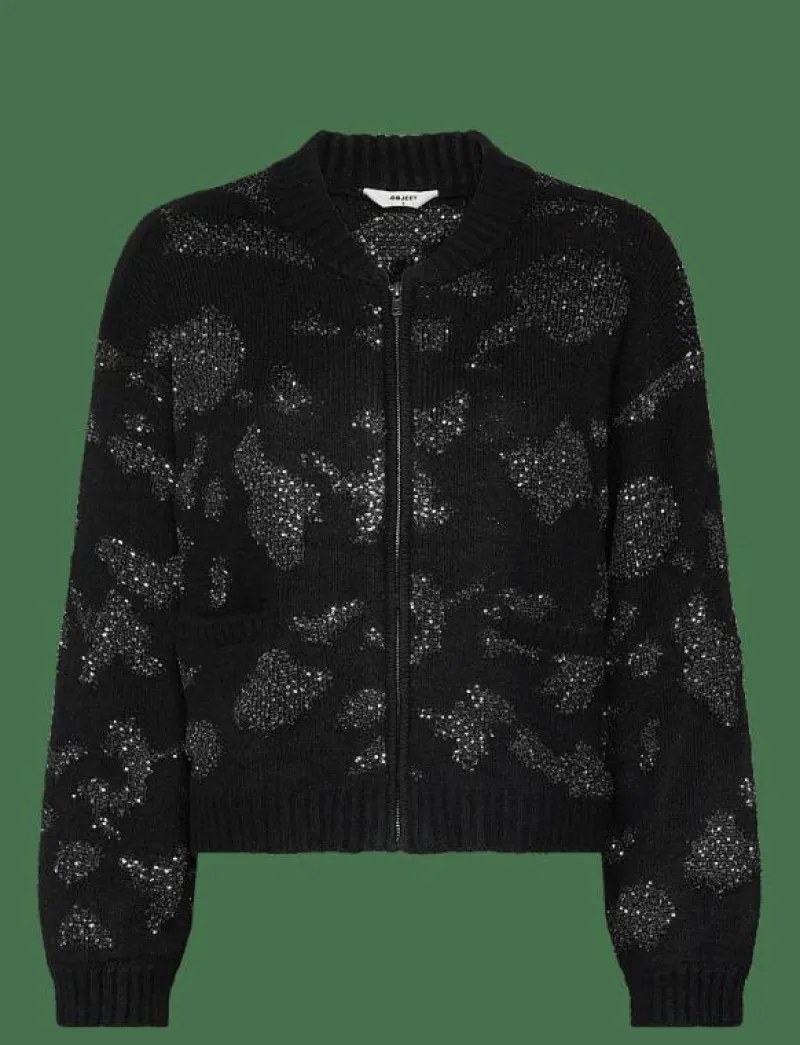 Object OBJALORA KNIT RE L/S CARDIGAN 135 - Koftor BLACK Hot