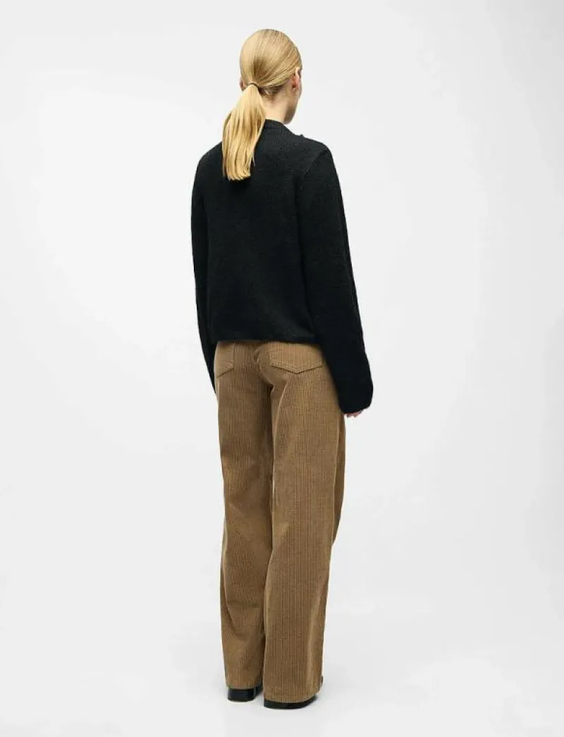 Object OBJSAGGIA L/S LO KNIT BOW CARDIGAN DIV - Koftor BLACK Online