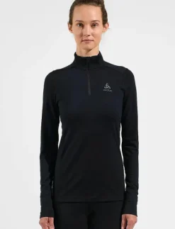 Odlo Merino 200 Bl Top Turtle Neck L/S Half Zip - Underställströjor BLACK Clearance
