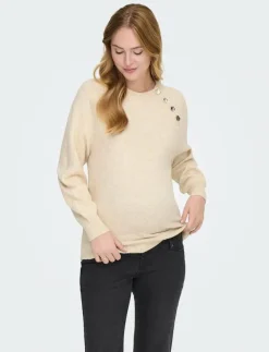 OLMEMMA LIFE LS BUTTON ONECK KNT - Stickat|Only Maternity Best