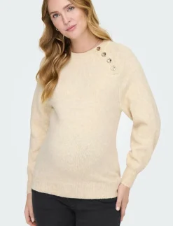 OLMEMMA LIFE LS BUTTON ONECK KNT - Stickat|Only Maternity Best