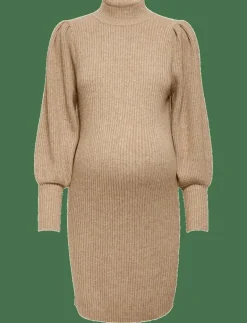 Only Maternity OLMKATIA L/S DRESS KNT NOOS - Stickade klänningar TOASTED COCONUT Discount